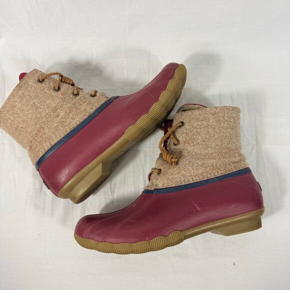 Sperry Saltwater Duck Boots Women's 8 STS87099 Purple Waterproof - Picture 7 of 10